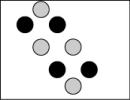 <strong>Which picture best represents an atomic-level view of a nonelectrolyte solution (water molecules not shown)?</strong> A) B) C) D)