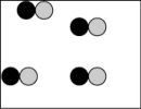 <strong>Which picture best represents an atomic-level view of a nonelectrolyte solution (water molecules not shown)?</strong> A) B) C) D)