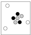 <strong>Which particle diagram is the best representation for a atom? </strong> A) B) C) D)