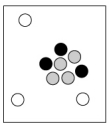 <strong>Which particle diagram is the best representation for a atom? </strong> A) B) C) D)