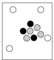 <strong>Which particle diagram is the best representation for a atom? </strong> A) B) C) D)