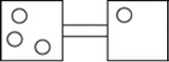 <strong>The following figures represent distributions of gas molecules between two containers connected by an open tube. In which figure is the entropy of the system maximized?</strong> A) B) C) D)