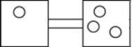 <strong>The following figures represent distributions of gas molecules between two containers connected by an open tube. In which figure is the entropy of the system maximized?</strong> A) B) C) D)