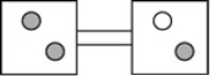 <strong>The following figures represent distributions of two types of gas molecules between two containers connected by an open tube. In which figure is the entropy of the system maximized?</strong> A) B) C) D)