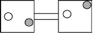 <strong>The following figures represent distributions of two types of gas molecules between two containers connected by an open tube. In which figure is the entropy of the system maximized?</strong> A) B) C) D)