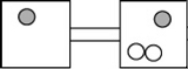 <strong>The following figures represent distributions of two types of gas molecules between two containers connected by an open tube. In which figure is the entropy of the system maximized?</strong> A) B) C) D)