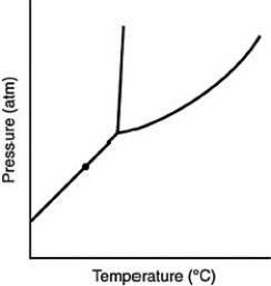 <strong>At the point marked with a dot on the phase diagram, the solid will ________ </strong> A) be indistinguishable from the gas. B) boil. C) melt. D) sublime. E) liquefy.