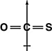 <strong>Which of the following shows the orientation of the net dipole for OCS?</strong> A)   B)   C)   D)   <div style=padding-top: 35px> 