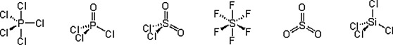 <strong>Which of these molecules have a dipole moment?  </strong> A) PCl<sub>5</sub> and SiCl<sub>4</sub> B) POCl<sub>3</sub>, SO<sub>2</sub>Cl<sub>2</sub>, and SO<sub>3</sub> C) POCl<sub>3</sub> and SO<sub>2</sub>Cl<sub>2</sub> D) PCl<sub>5</sub>, POCl<sub>3</sub>, SOCl<sub>2</sub>, SO<sub>3</sub>, and SiCl<sub>4</sub> E) PCl<sub>5</sub>, SF<sub>6</sub>, SO<sub>3</sub>, and SiCl<sub>4</sub> <div style=padding-top: 35px> 