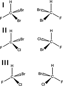 The members of which pair of molecules are enantiomers?  