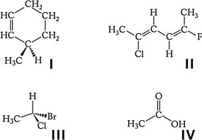 Which of these molecules is chiral?  