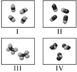 <strong>Which molecules shown below have the same empirical formula? </strong> A) II, III, IV are the same. B) Only II and III are the same. C) Only I and III are the same. D) I, II, and III are the same. E) I & III are the same, and II & IV are the same.