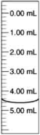 <strong>A burette (shown below) was used to add dilute hydrochloric acid (HCl) to a solution containing sodium hydroxide (NaOH). If the burette initially was read as 0.00 mL, how much HCl has been delivered according to the reading in the figure? </strong> A) 5.4 mL B) 5.40 mL C) 4.60 mL D) 4.3 mL E) 4.30 mL