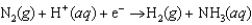 Plants convert nitrogen into ammonia. This biological nitrogen fixation is effected by enzymes called nitrogenases. The enzymes assist in the transfer of electrons. Balance this reaction equation.