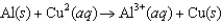 <strong>The diagram below represents a voltaic cell. What is the balanced electrochemical reaction represented by this cell? Al(s)|Al<sup>3</sup><font face=symbol><sup></sup></font>(1.0 M)||Cu<sup>2</sup><font face=symbol><sup></sup></font>(1.0 M)|Cu(s)</strong> A) B) C) D) E)