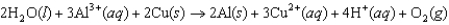 <strong>The diagram below represents a voltaic cell. What is the balanced electrochemical reaction represented by this cell? Al(s)|Al<sup>3</sup><font face=symbol><sup></sup></font>(1.0 M)||Cu<sup>2</sup><font face=symbol><sup></sup></font>(1.0 M)|Cu(s)</strong> A) B) C) D) E)