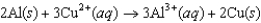 <strong>The diagram below represents a voltaic cell. What is the balanced electrochemical reaction represented by this cell? Al(s)|Al<sup>3</sup><font face=symbol><sup></sup></font>(1.0 M)||Cu<sup>2</sup><font face=symbol><sup></sup></font>(1.0 M)|Cu(s)</strong> A) B) C) D) E)