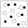 <strong>Which sketch best represents the qualitative molecular view of an aqueous solution of sodium hydroxide? (Water molecules are not shown explicitly.) </strong> A) B) C) D)