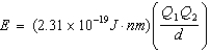 <strong>Ion interaction energies are determined by Coulomb's law: Which of the following compounds has an interaction energy <font face=symbol></font> <font face=symbol></font>3.83 <font face=symbol></font> 10<font face=symbol><sup></sup></font><sup>18</sup> J?</strong> A)NaCl (d <font face=symbol></font> 294 pm) B)MgS (d <font face=symbol></font> 241 pm) C)LiF (d <font face=symbol></font> 189 pm) D)CaO (d <font face=symbol></font> 235 pm) E)AlN (d <font face=symbol></font> 185 pm)