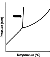 <strong>What does the line indicated by the arrow in the following phase diagram represent? </strong> A)solid-liquid boundary B)solid-gas boundary C)liquid-gas boundary D)triple point E)solid-solid boundary