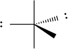 <strong>Select which of the following repulsive interactions between electron pairs would be smallest.</strong> A) B) C) D) E)All involve equal repulsive forces.