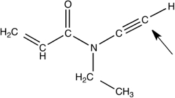 The local molecular geometry and hybridization around the labeled carbon atom in the following molecule are ________