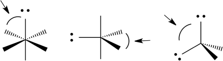 Predict the indicated bond angles (less than, exactly, or greater than) in each of the following molecules.