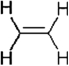 Describe the valence bond picture of bonding in ethylene, which is shown below. Identify the number of valence electrons, the number of <font face=symbol></font> bonds, the number of <font face=symbol></font> bonds, and the hybridization of the carbon atomic orbitals.