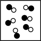 <strong>Which picture best represents an atomic-level view of a weak electrolyte solution (water molecules not shown)?</strong> A) B) C) D)