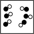 <strong>Which picture best represents an atomic-level view of a weak electrolyte solution (water molecules not shown)?</strong> A) B) C) D)