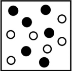 <strong>Which picture best represents an atomic-level view of a weak electrolyte solution (water molecules not shown)?</strong> A) B) C) D)