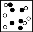 <strong>Which picture best represents an atomic-level view of a strong electrolyte solution (water molecules not shown)?</strong> A) B) C) D)