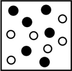 <strong>Which picture best represents an atomic-level view of a strong electrolyte solution (water molecules not shown)?</strong> A) B) C) D)