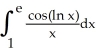 <strong>Which of the following is a correct substitution for the integral ?</strong> A) u = ln x; B) u = ; C) u = ln x; D) u= ln x; du E) u = ln x;