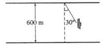 A river is 600 m wide. A boat enters the water and is pushed by the current at an angle of 30° to its original position. How far downstream from its original position will the boat land? Enter your answer in the reduced form a \sqrt { b } (no units).