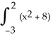 <strong>Given the graph of the function y =   + 8, set up the definite integral that gives the area of the shaded region.  </strong> A)   dx B)   dx C)   dx D)   dx <div style=padding-top: 35px> 