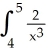 <strong>Draw the region whose area is given by the definite integral.   dx  </strong> A)   B)   C)   D)   <div style=padding-top: 35px> 