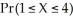 A random variable X has a cumulative distribution function F(x) = 1 - for . Find . Enter just a reduced fraction.