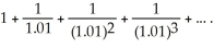 <strong>Determine the sum of the series </strong> A) 101 B) C) 10.1 D) none of these