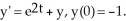 Find f'(0) if f(t) is a solution to the initial value problem: Enter just an integer.