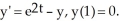 Find f'(1) if f(t) is a solution to the initial value problem: Enter just a real number (no approximations).