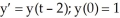 <strong>Solve the differential equation with the given initial condition. </strong> A) y = - 2t + 1 B) y = - 2t C) y = D) y = 0 E) none of these