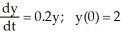 <strong>The annual sales y (in millions of dollars) of a company satisfy the differential equation . Which of the following is a verbal description of the rate of change of annual sales ?</strong> A) The annual sales are increasing at a rate proportional to the annual sales. B) The annual sales are increasing at $0.2 million ($200,000) per year. C) The annual sales are decreasing at a rate proportional to the annual sales. D) The annual sales are increasing at a rate proportional to $0.2 million ($200,000) per year.