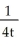 <strong>Find the integrating factor, the general solution, and the particular solution satisfying the initial condition. 2t - y = ; y(1) = -1, t > 0</strong> A) integrating factor:\ General solution: y = - + C Particular solution: y = - + B) integrating factor: 2t General solution: y = - + Particular solution: y = - + C) integrating factor: General solution: y = -4 + C Particular solution: y = -4 + 3 D) integrating factor: 2t General solution: y = - + Particular solution: y = - +