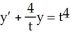 <strong>Solve the equation using an integrating factor. , t > 0</strong> A) y = C + B) y = - + + C C) y = + D) y = C +