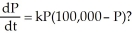 There is a differential equation that is a mathematical model of the situation in which the time rate of change in the population of a certain organism is proportional to the product of the current population and the difference between the current population and the limiting factor of 100,000. Is this the equation
