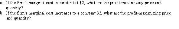 Suppose a firm faces the demand curve   , which gives a constant price elasticity of demand of -2. To answer the next two questions, it will be helpful to recall the Lerner index.  <div style=padding-top: 35px> 