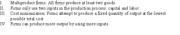 <strong>Production is an extremely complicated task, so economists make a number of simplifying assumptions. Which of the following assumptions do economists make in their basic model of producer behavior? </strong> A) I and IV B) I, II, III, and IV C) II, III, and IV D) I and III