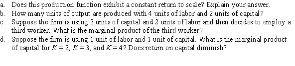 Use the following to answer question: Table 6.7 (Table 6.7) Consider the production function that this table shows.