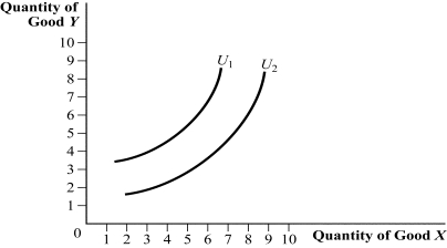 <strong>Use the following to answer question: Figure 4.6 (Figure 4.6) What type of good is good X?</strong> A) perfect substitute B) perfect complement C) bad D) neutral good